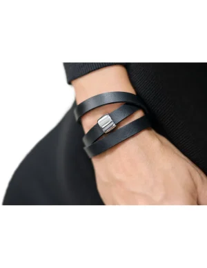 Moora Bransoleta kauczukowa z matowym elementem* Bransolety