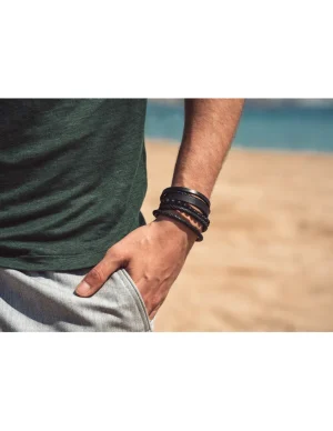 Moora Bransoleta na gumce z naturalnych kamieni - LAWA* Bransoletki