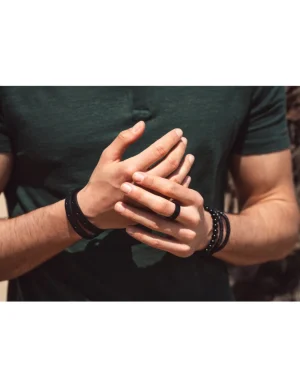 Moora Bransoleta na gumce z naturalnych kamieni onyks* Bransoletki