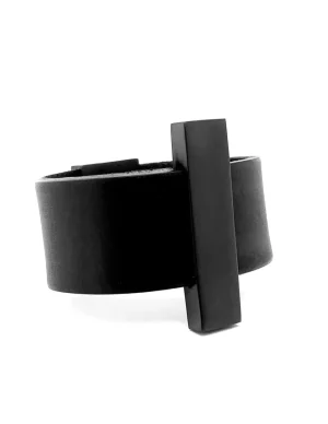 Moora Bransoleta ze skóry oraz czarnej matowej stali szlachetnej* Bransolety