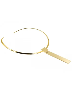 Moora Choker z pozłacanej stali szlachetnej z prostą zawieszką* Naszyjniki