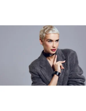 Moora Choker ze skóry oraz stali szlachetnej półkula* Naszyjniki | Nowości