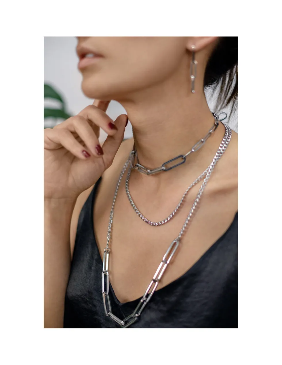 Moora Choker ze stali szlachetnej z dużymi ogniwami* Naszyjniki