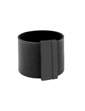 Moora Czarna bransoleta ze skóry oraz stali szlachetnej* Bransolety