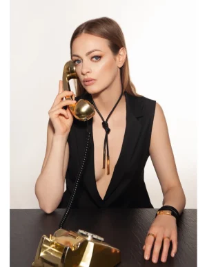 Moora Czarna bransoleta ze skóry oraz stali szlachetnej* Bransolety