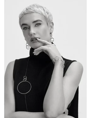 Moora Czarno srebrny długi naszyjnik ze stali szlachetnej* Naszyjniki | Nowości