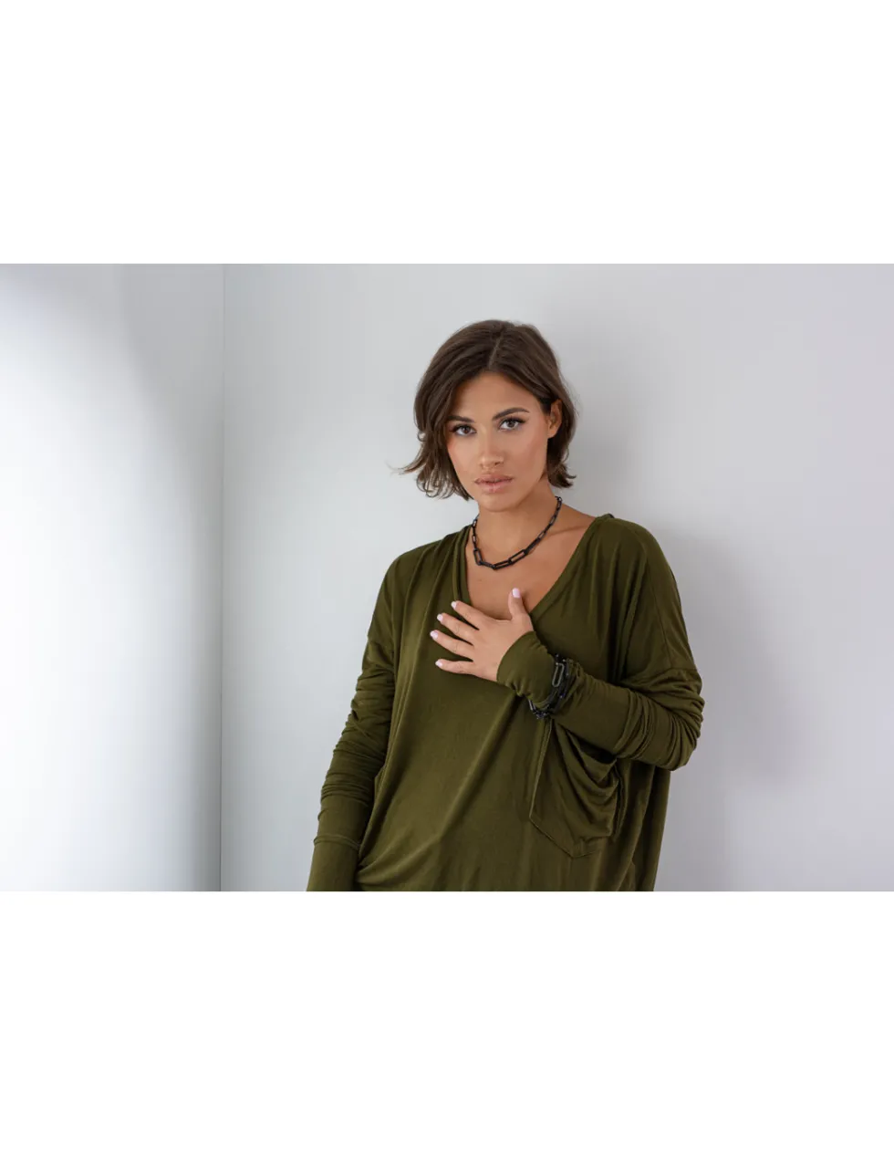 Moora Czarny matowy choker z dużymi ogniwami ze stali szlachetnej* Naszyjniki