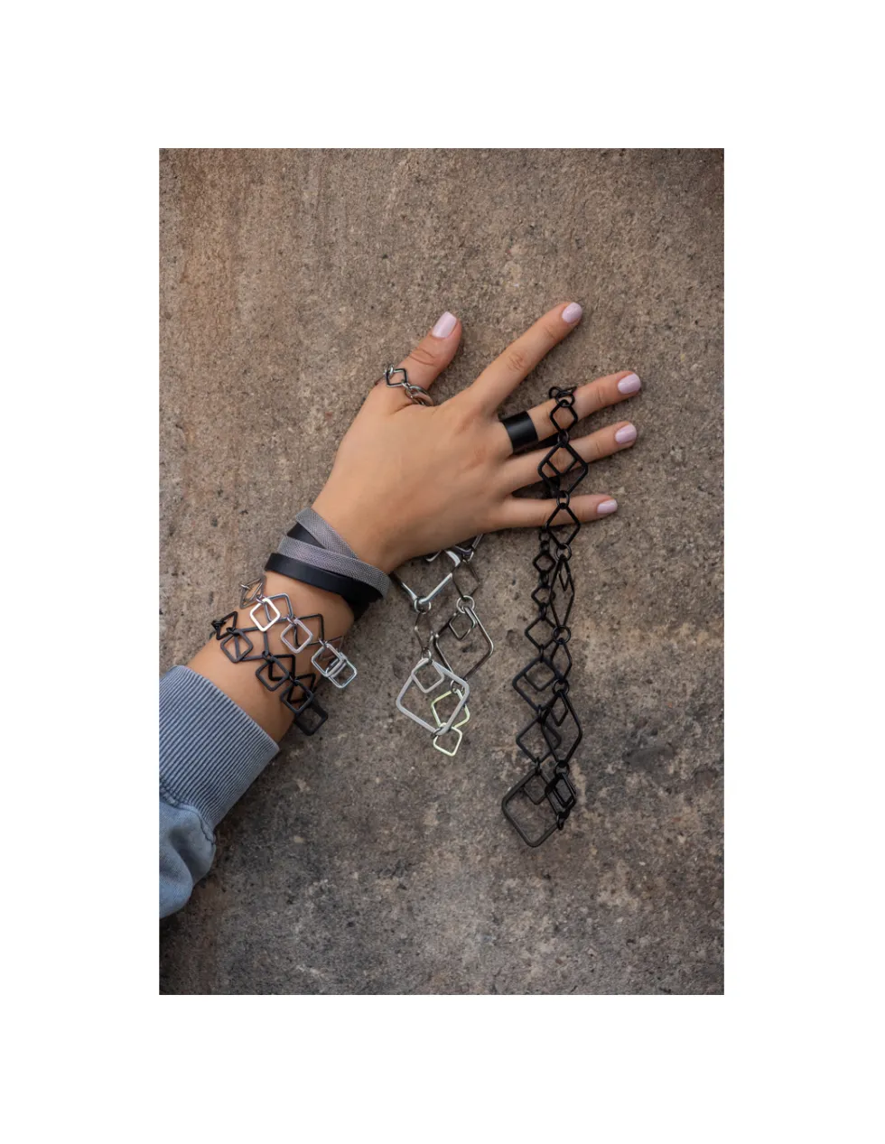 Moora Czarny matowy naszyjnik 3d ze stali szlachetnej* Naszyjniki