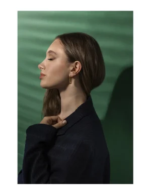 Moora Delikatna nausznica z pozłacanej stali szlachetnej* Kolczyki