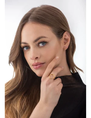 Moora Delikatne okrągłe złote kolczyki ze stali szlachetnej* Kolczyki