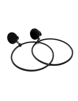 Moora Kolczyki czarne matowe koła* Kolczyki