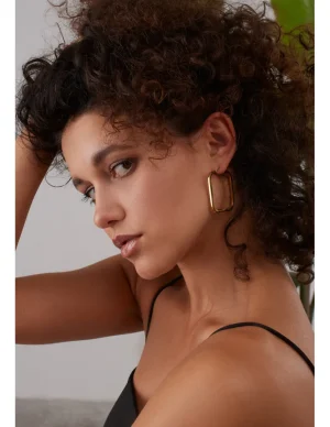 Moora Kolczyki kwadraty z pozłacanej stali szlachetnej* Kolczyki