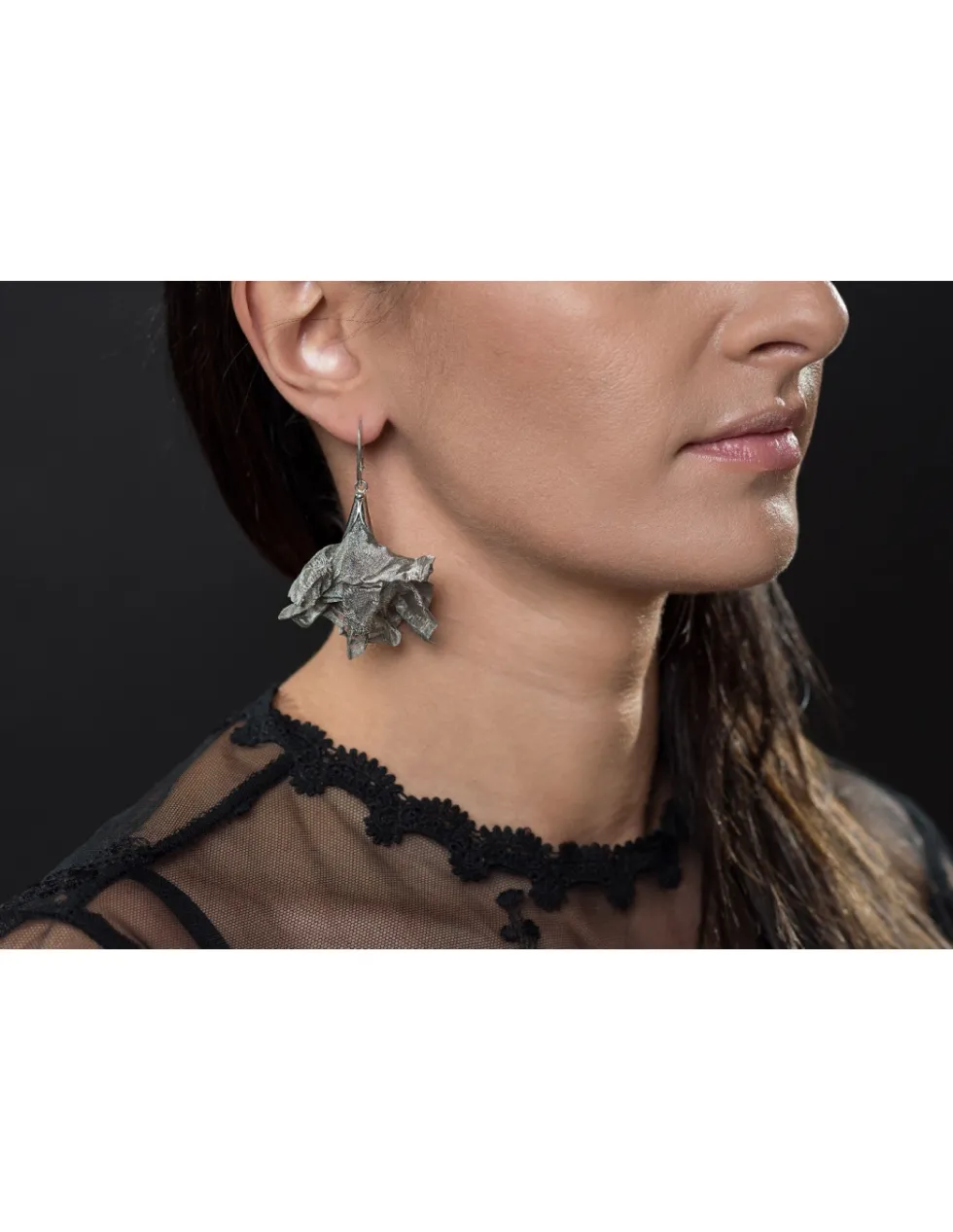 Moora Kolczyki z siatki stalowej oraz srebra pr.925* Kolczyki