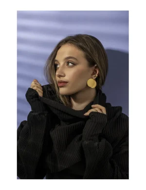 Moora Kolczyki złote blaszki koła ze stali szlachetnej* Kolczyki