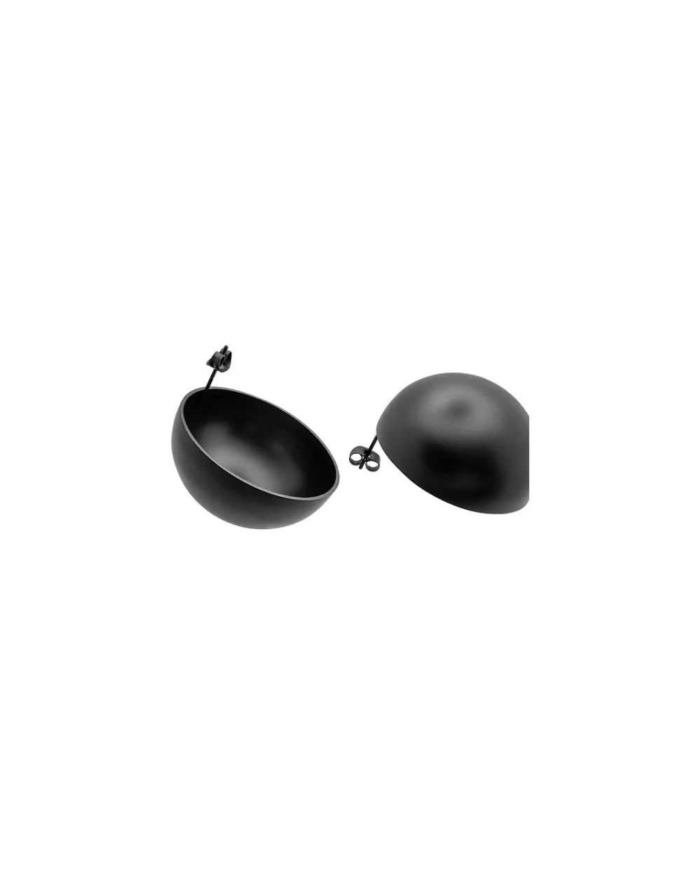Moora Lekkie kolczyki półkule z czarnej matowej stali szlachetnej* Kolczyki