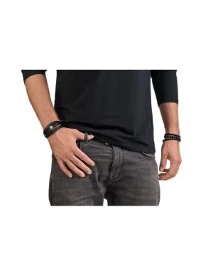 Moora Męska bransoleta skórzana z elementem matowym* Bransoletki