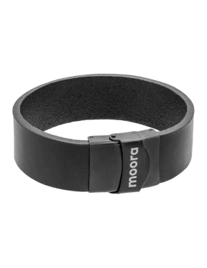 Moora Męska prosta bransoleta z czarnej skóry* Bransoletki