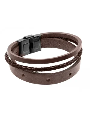 Moora Męska prosta i nowoczesna bransoleta z brązowej skóry* Bransoletki