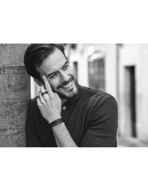 Moora Męska prosta i nowoczesna bransoleta z brązowej skóry* Bransoletki