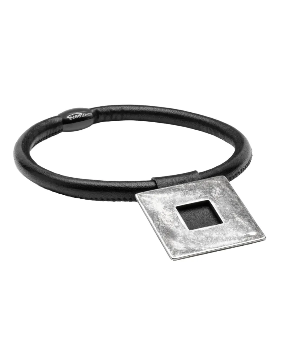 Moora Naszyjnik choker ze skóry oraz stali z kwadratem* Naszyjniki