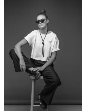 Moora Naszyjnik ze skóry oraz czarnej matowej stali szlachetnej* Naszyjniki