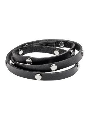 Moora Oplatana bransoleta skórzana z napami* Bransolety