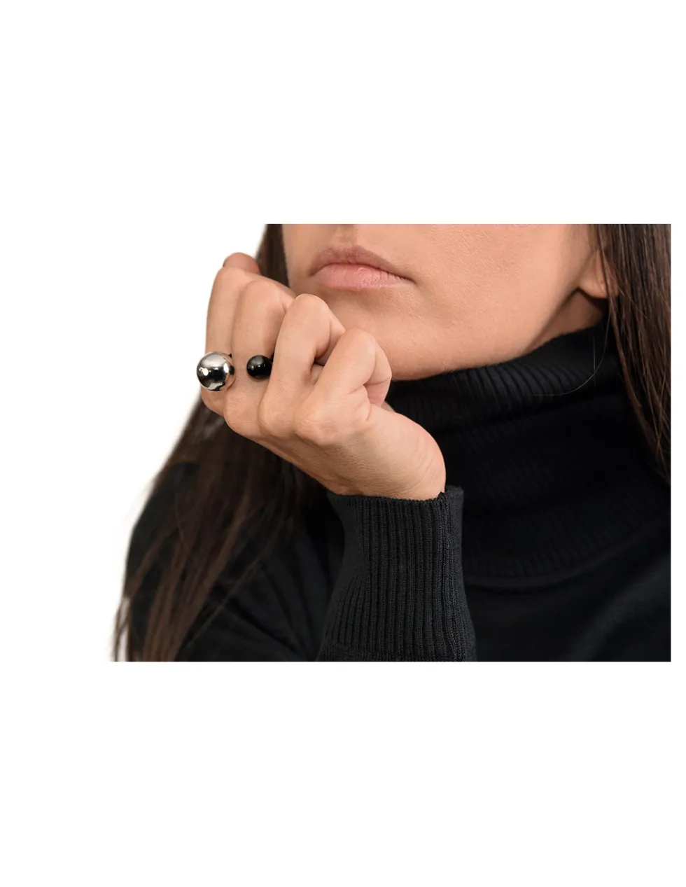 Moora Pierścionek ze stali szlachetnej - dwie kule* Pierścionki