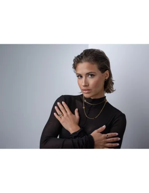 Moora Podwójny pozłacany łańcuszek z ozdobami ze stali szlachetnej* Łańcuszki | Naszyjniki