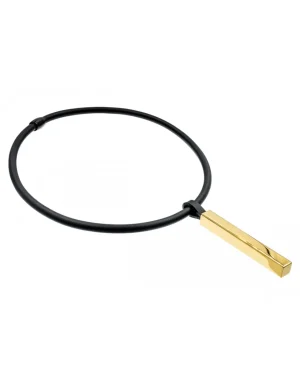 Moora Prosty, minimalistyczny naszyjnik z kauczuku i stali pozłacanej.* Naszyjniki