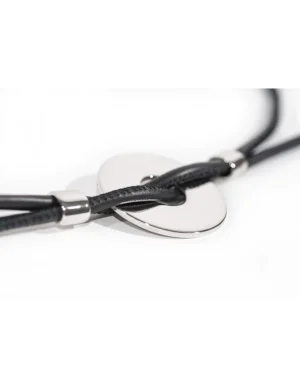 Moora Regulowany naszyjnik skórzany - błyszczące koło* Naszyjniki