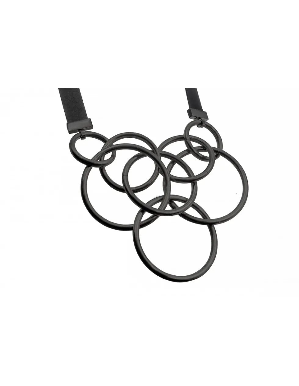 Moora Regulowany, prosty i ponadczasowy naszyjnik .Czarne koła ze stali szlachetnej* Naszyjniki