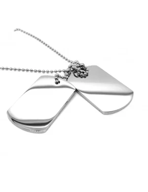 Moora Stalowy nieśmiertelnik do graweru z dwoma blaszkami* Naszyjniki
