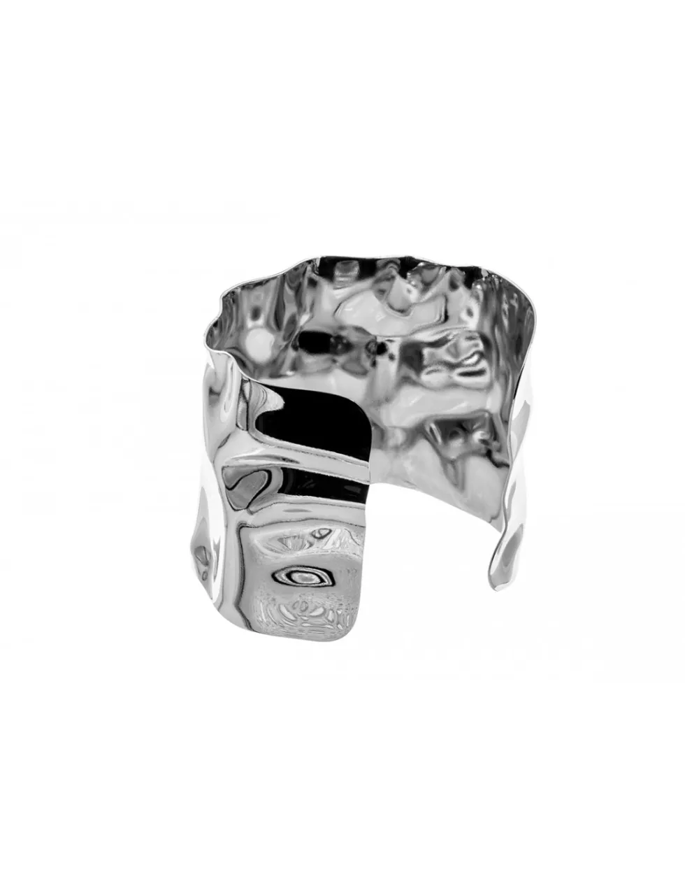 Moora Szeroka bransoleta z gniecionej stali szlachetnej* Bransolety