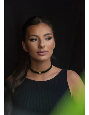 Moora Złoty choker ze skóry oraz stali szlachetnej* Naszyjniki