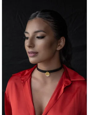 Moora Złoty choker ze skóry oraz stali szlachetnej* Naszyjniki